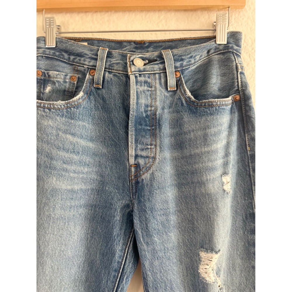 Levi's‎ 501 Original Fit Jeans Womens 24 Blue Distressed High Rise Button Fly - Picture 6 of 11